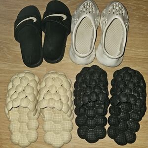 Black ,cream, White Slide/Sandals Set